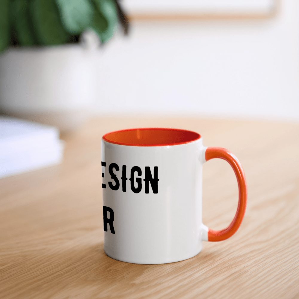 Panoramatasse - Weiß/Orange