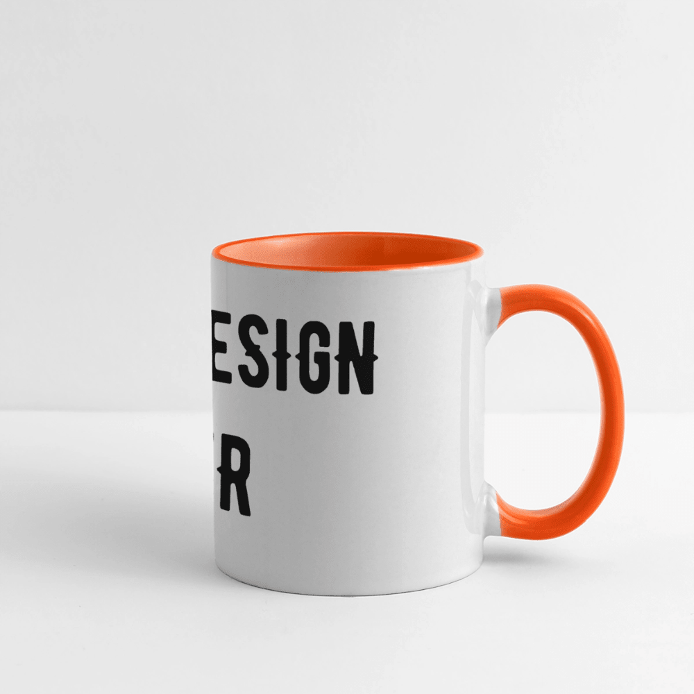 Panoramatasse - Weiß/Orange