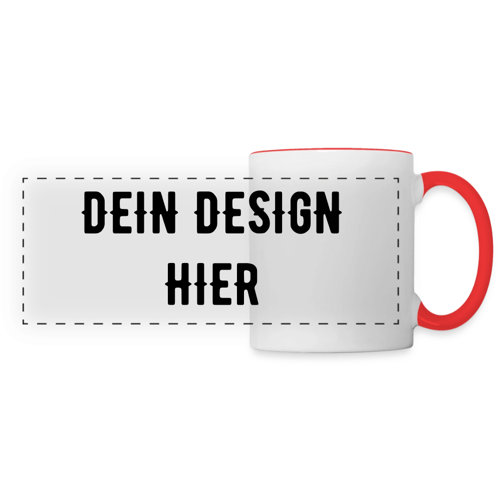 Panoramatasse - Weiß/Rot
