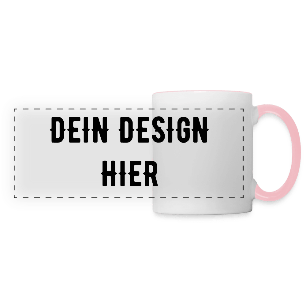 Panoramatasse - Weiß/Pink