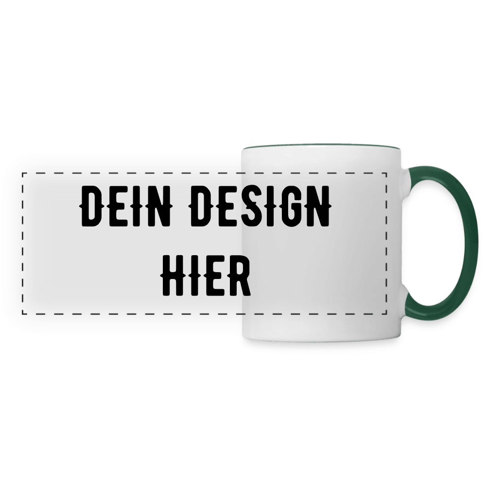 Panoramatasse - Weiß/Dunkelgrün