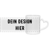 Panoramatasse mit Herzhenkel - Weiß