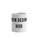 Panoramatasse mit Herzhenkel - Weiß
