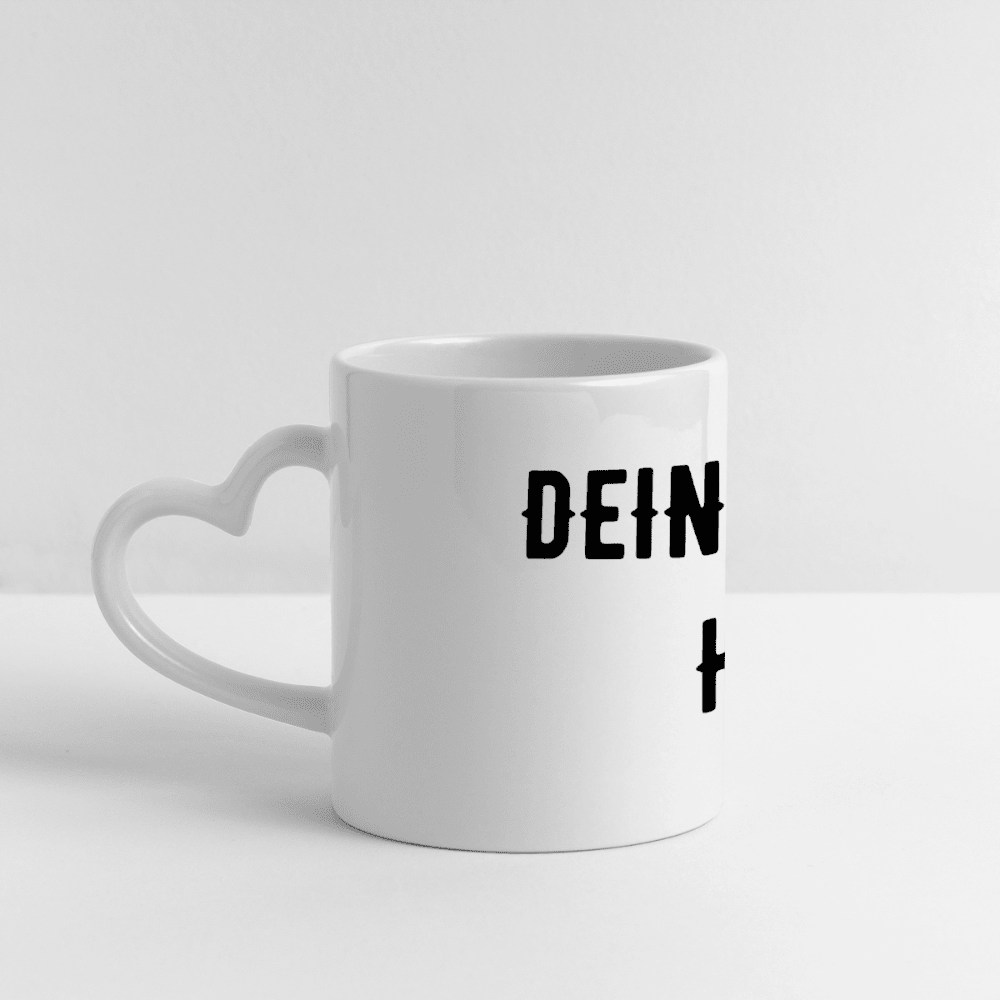 Panoramatasse mit Herzhenkel - Weiß