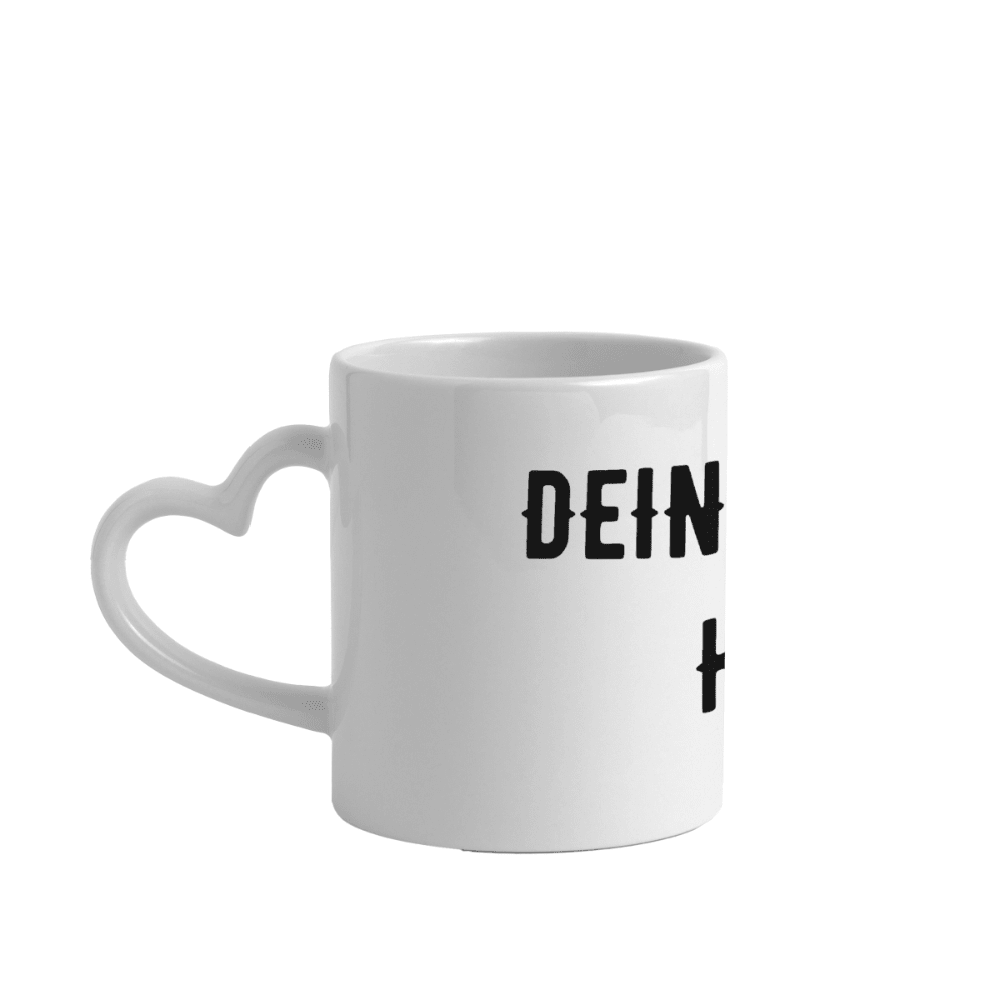 Panoramatasse mit Herzhenkel - Weiß
