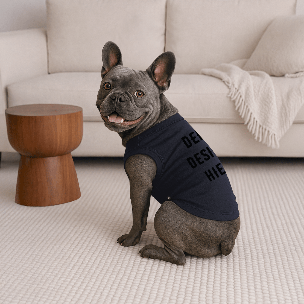 Premium Organic Hunde-T-Shirt - Navy