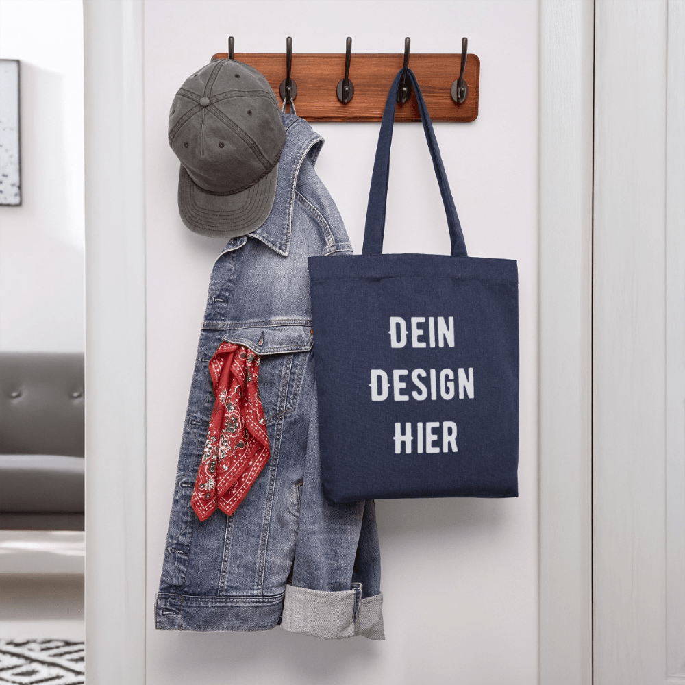 recycelter Heavyweight Stoffbeutel - melange Blue