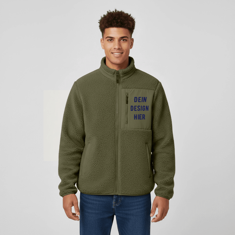RELAXED FIT Unisex Sherpajacke von Stanley/Stella - Khaki