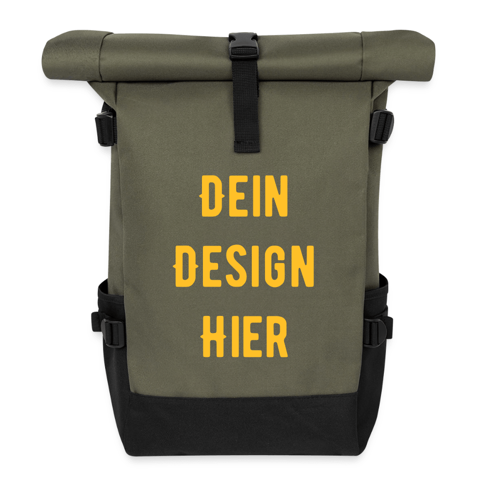 Rolltop Rucksack - Olive/Schwarz