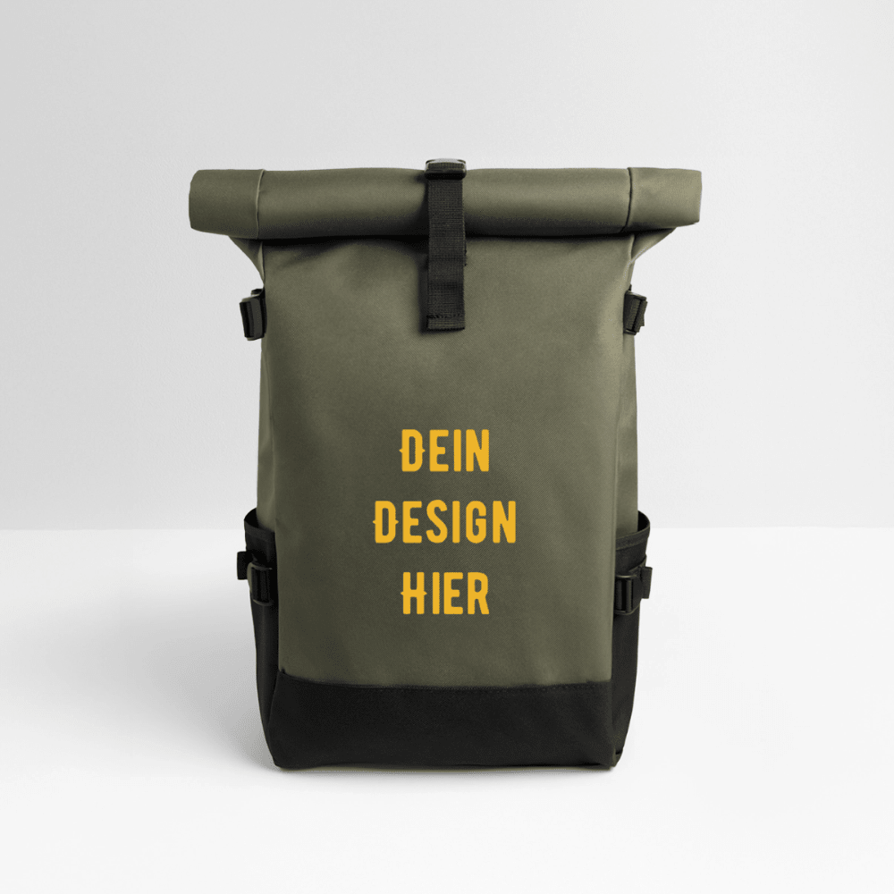 Rolltop Rucksack - Olive/Schwarz