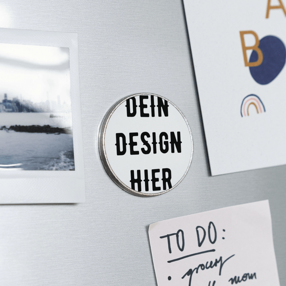 Runder Kühlschrankmagnet - Weiß