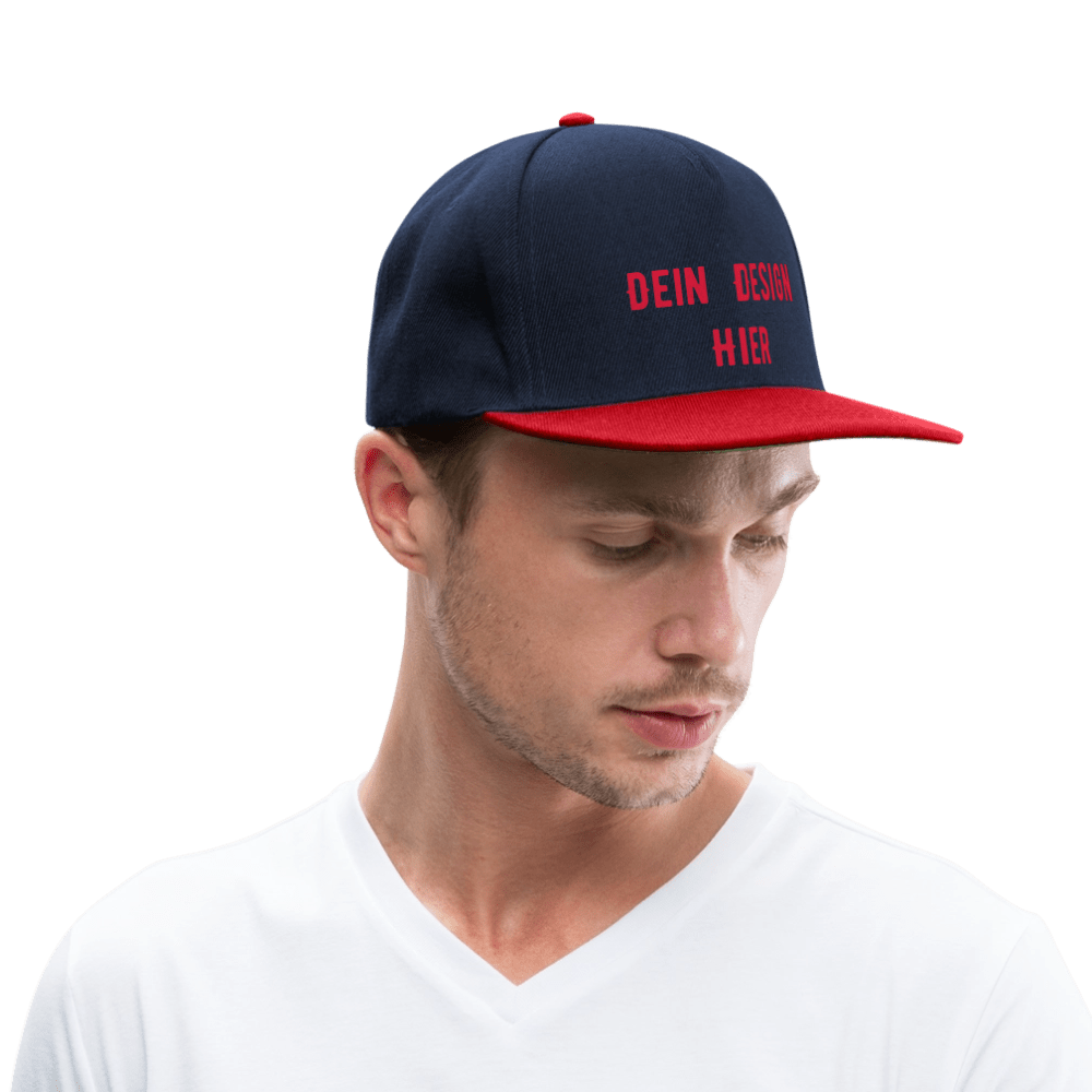 Snapback Cap - Navy/Rot
