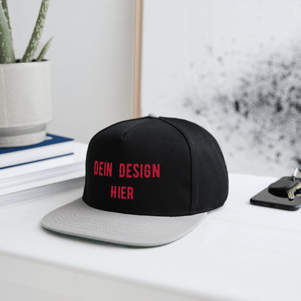 Snapback Cap - Schwarz/Grau