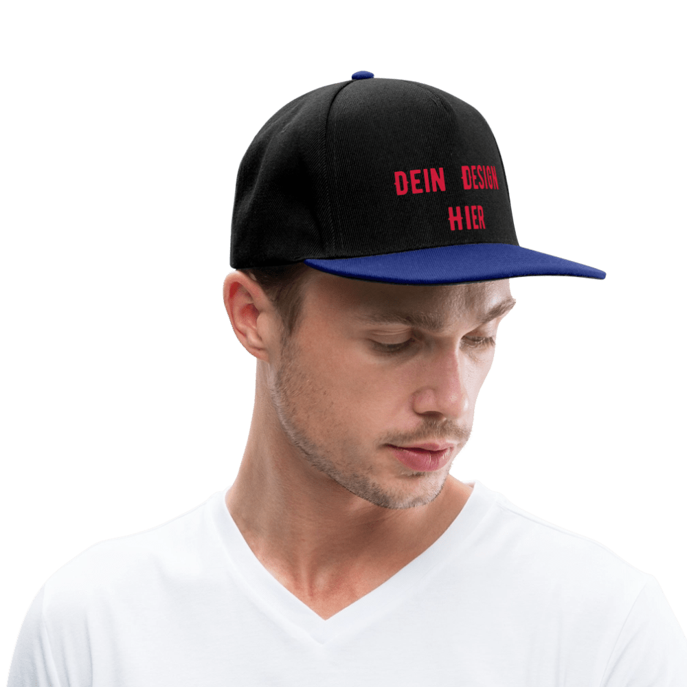 Snapback Cap - Schwarz/Königsblau