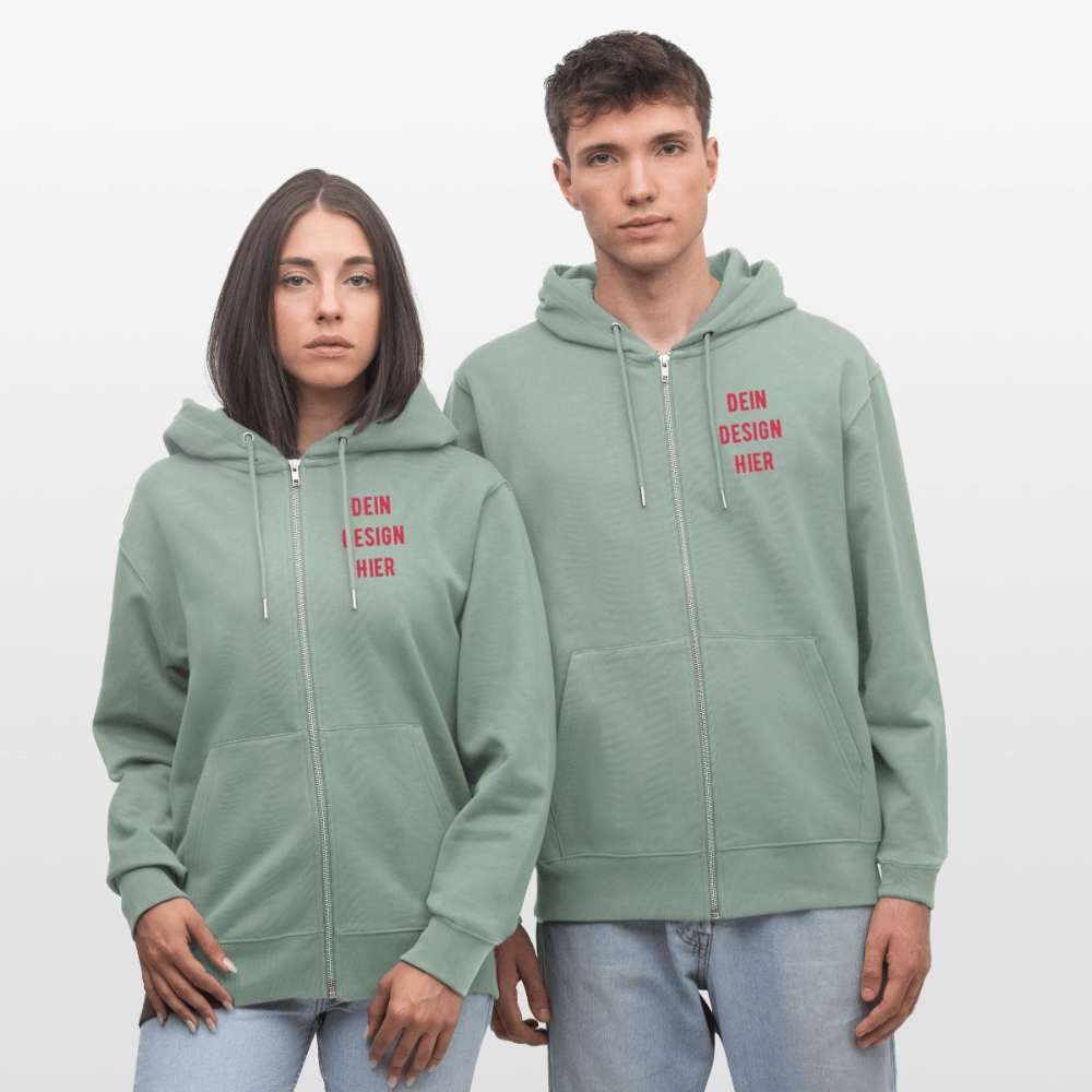 Stanley/Stella Unisex Bio-Kapuzenjacke CULTIVATOR - Helles Graugrün