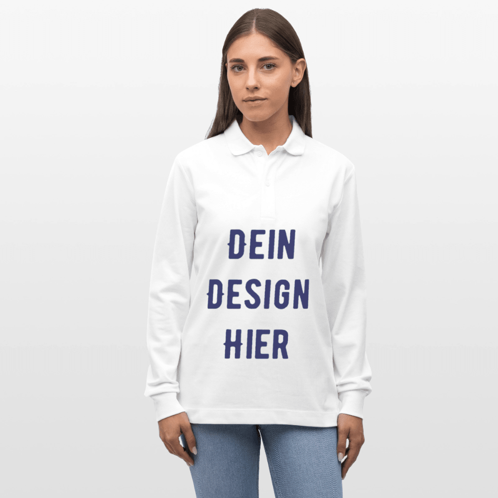 Stanley/Stella Unisex Bio-Langarm-Poloshirt Prepster - Weiß