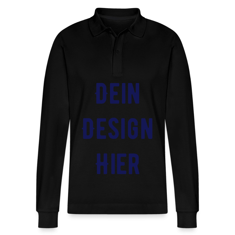 Stanley/Stella Unisex Bio-Langarm-Poloshirt Prepster - Schwarz