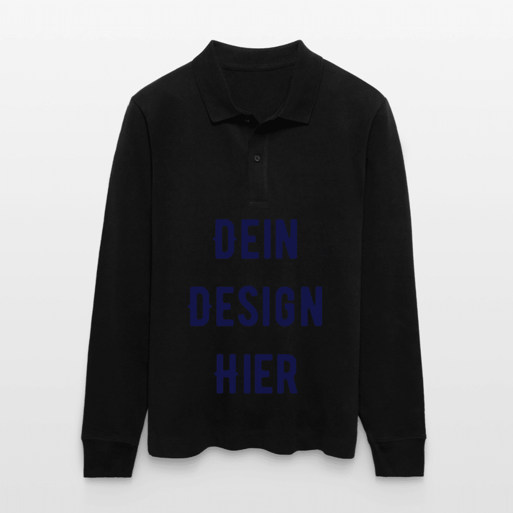 Stanley/Stella Unisex Bio-Langarm-Poloshirt Prepster - Schwarz