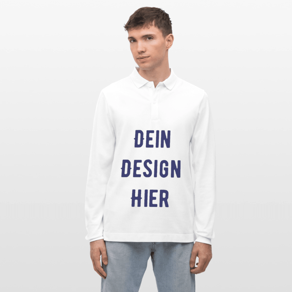 Stanley/Stella Unisex Bio-Langarm-Poloshirt Prepster - Weiß