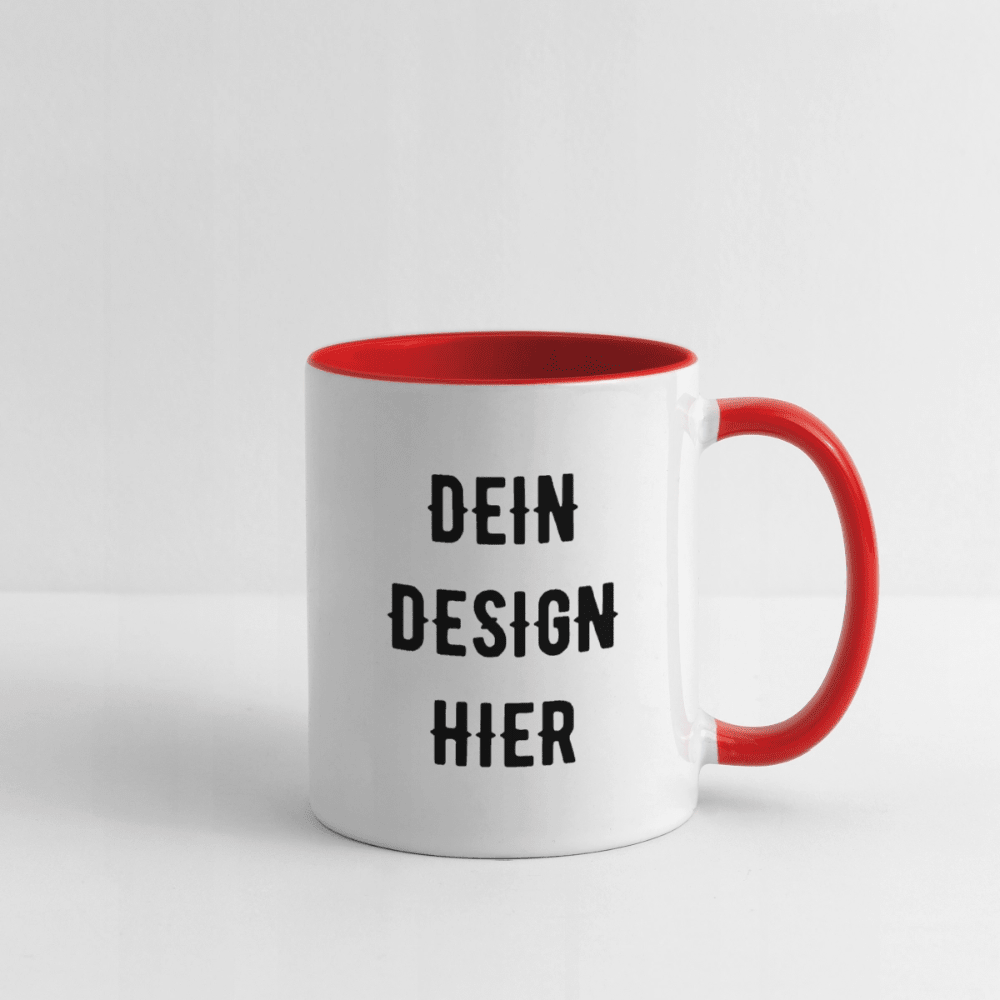 Tasse zweifarbig - Weiß/Rot