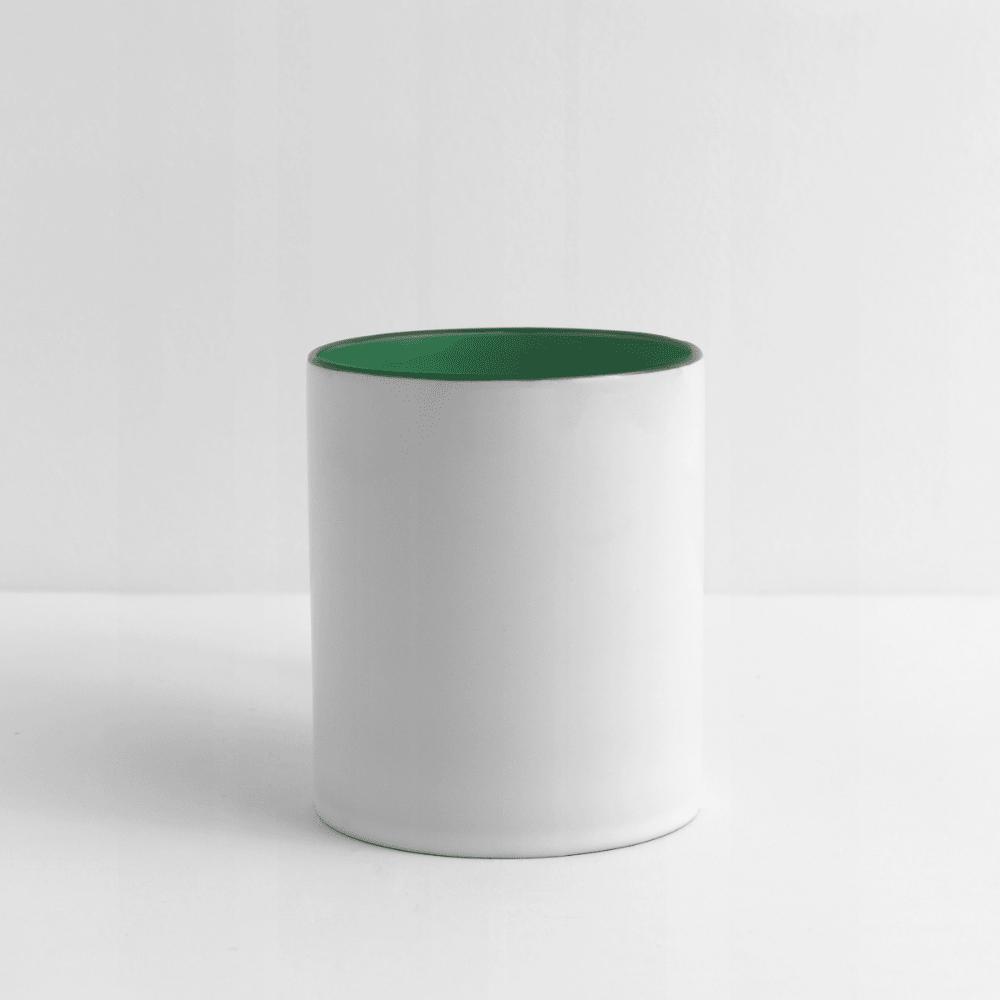 Tasse zweifarbig - Weiß/Dunkelgrün