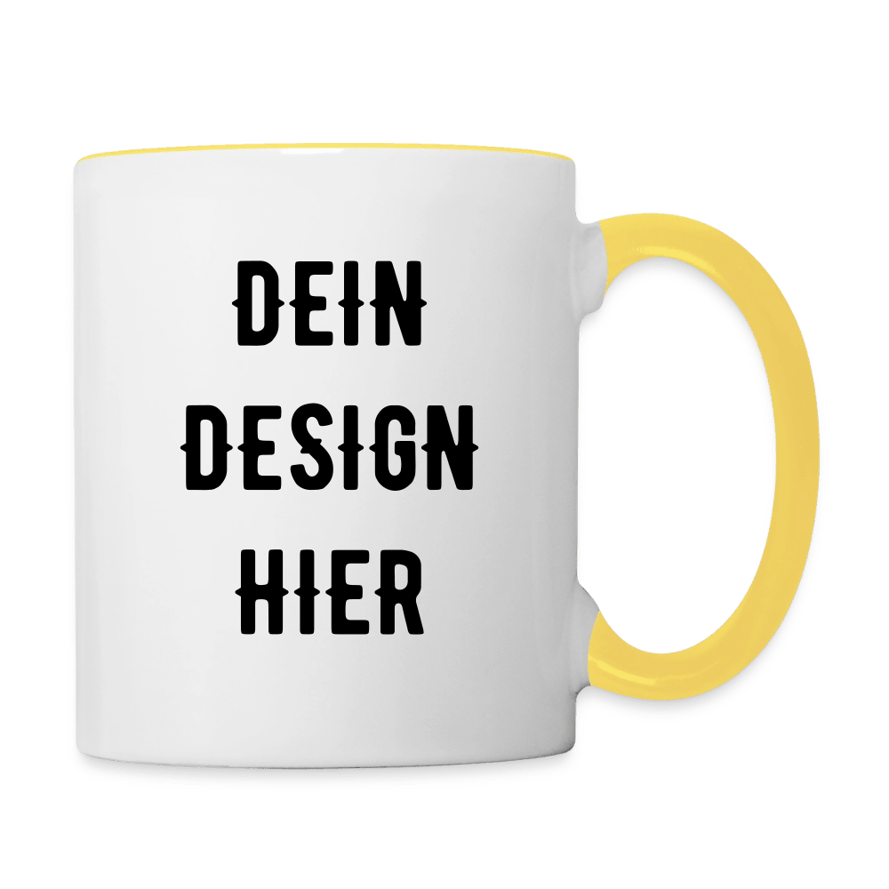 Tasse zweifarbig - Weiß/Gelb