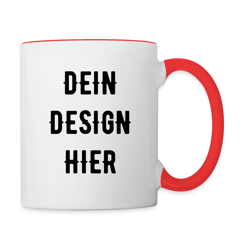 Tasse zweifarbig - Weiß/Rot