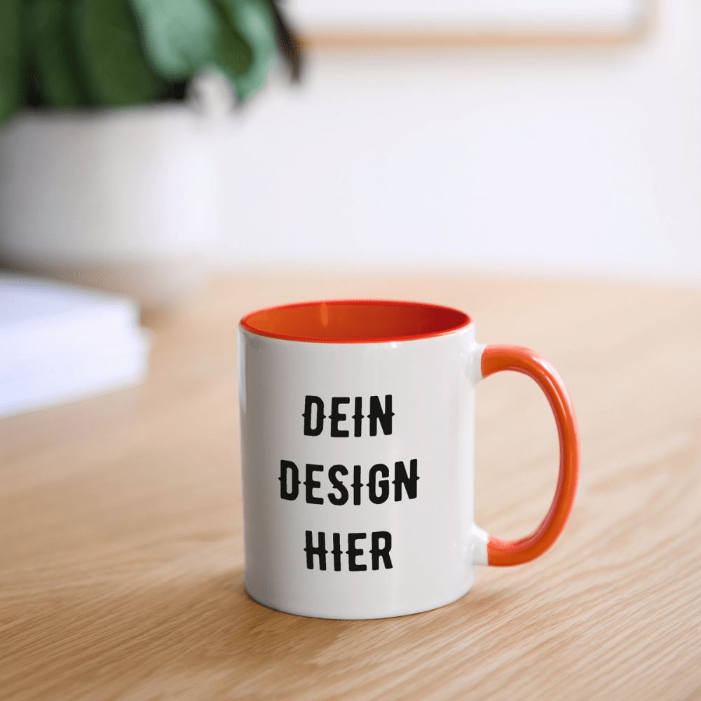 Tasse zweifarbig - Weiß/Orange