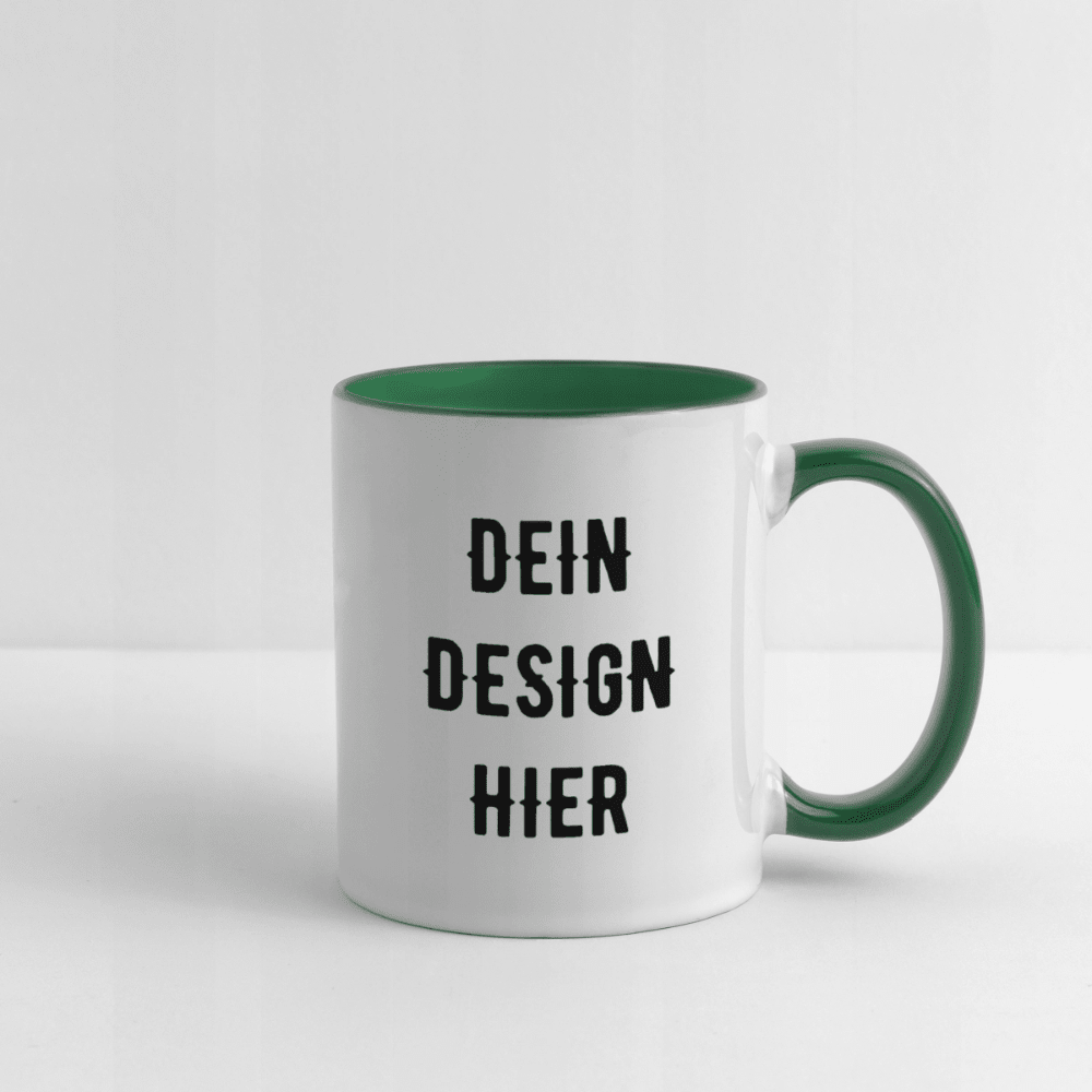 Tasse zweifarbig - Weiß/Dunkelgrün