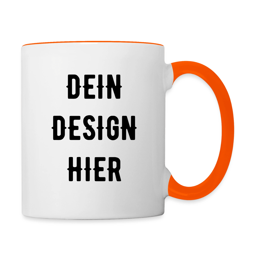Tasse zweifarbig - Weiß/Orange