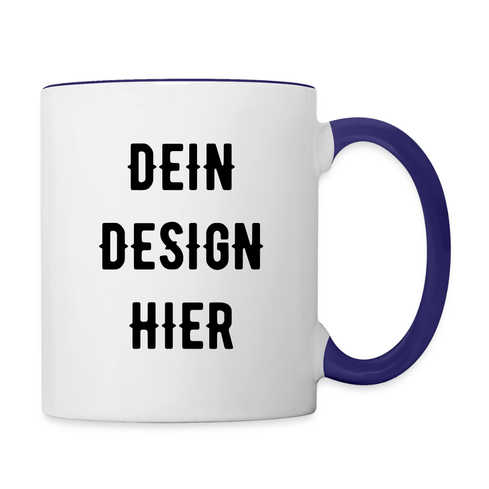 Tasse zweifarbig - Weiß/Kobaltblau