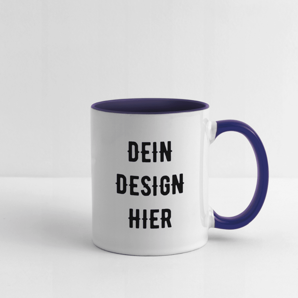 Tasse zweifarbig - Weiß/Kobaltblau