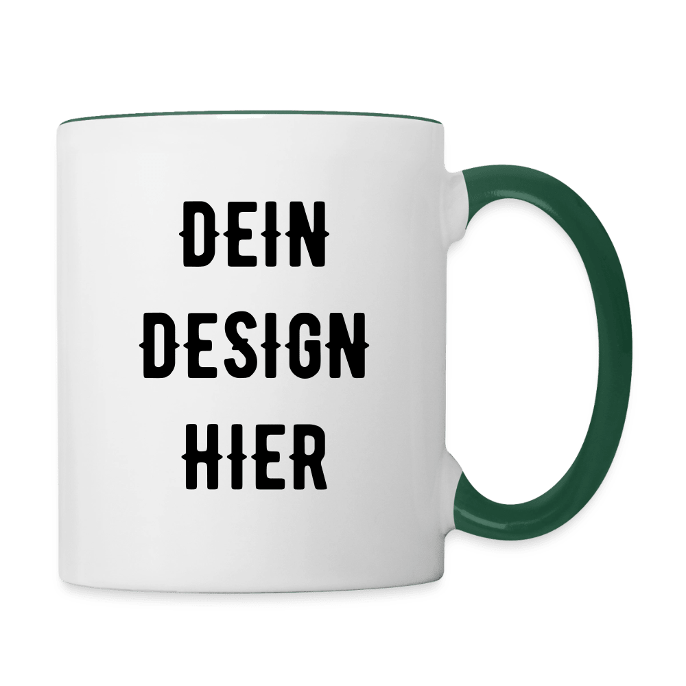 Tasse zweifarbig - Weiß/Dunkelgrün