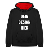 Teenager Kontrast-Hoodie - Schwarz/Rot