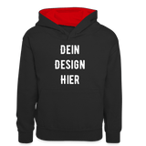 Teenager Kontrast-Hoodie - Schwarz/Rot
