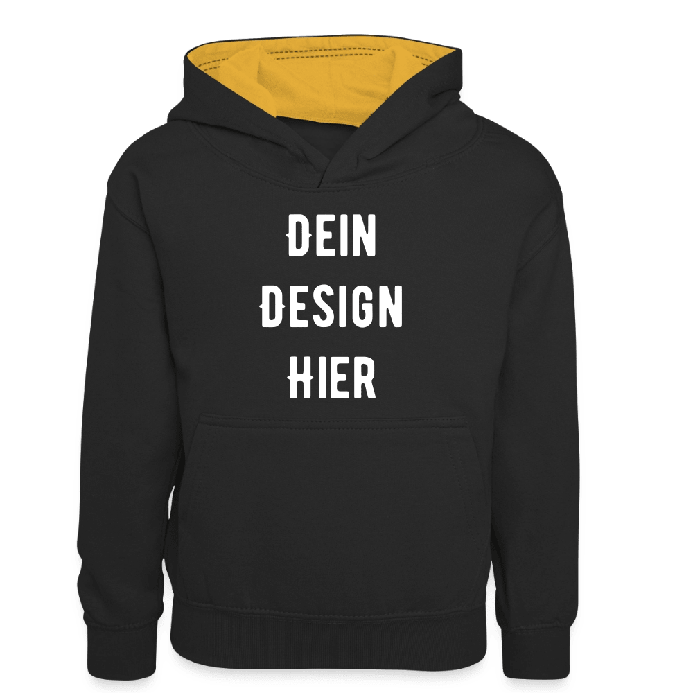 Teenager Kontrast-Hoodie - Schwarz/Gold