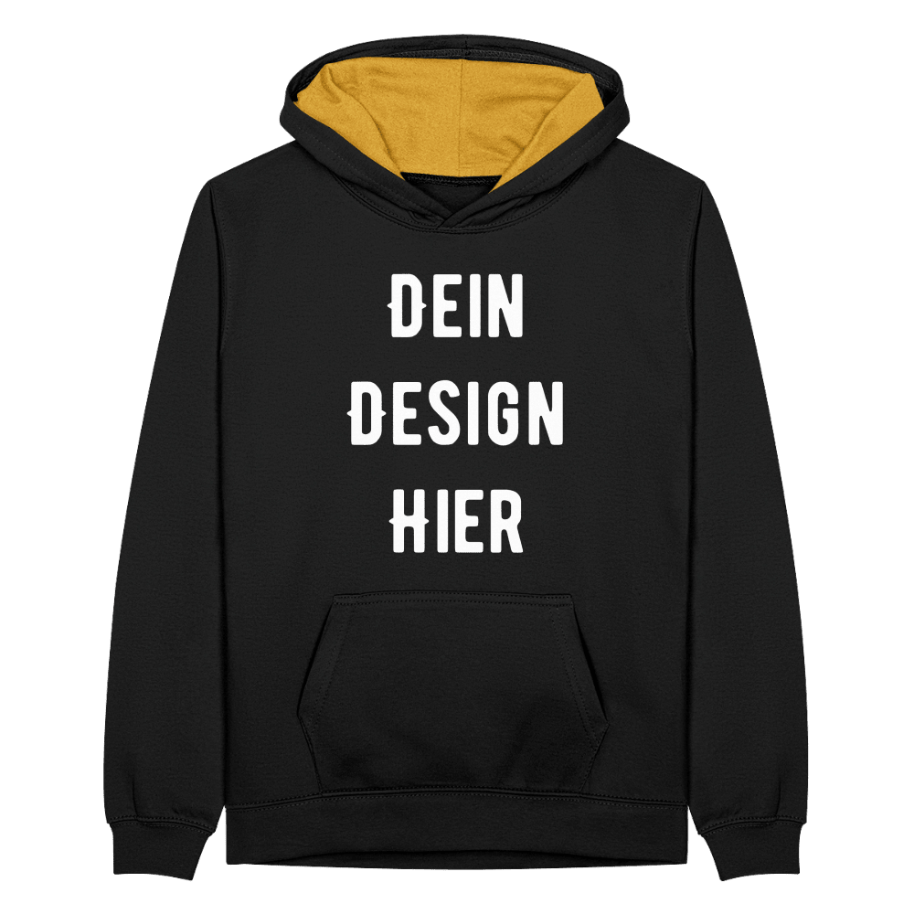 Teenager Kontrast-Hoodie - Schwarz/Gold