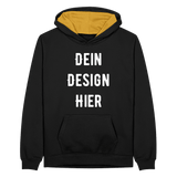 Teenager Kontrast-Hoodie - Schwarz/Gold