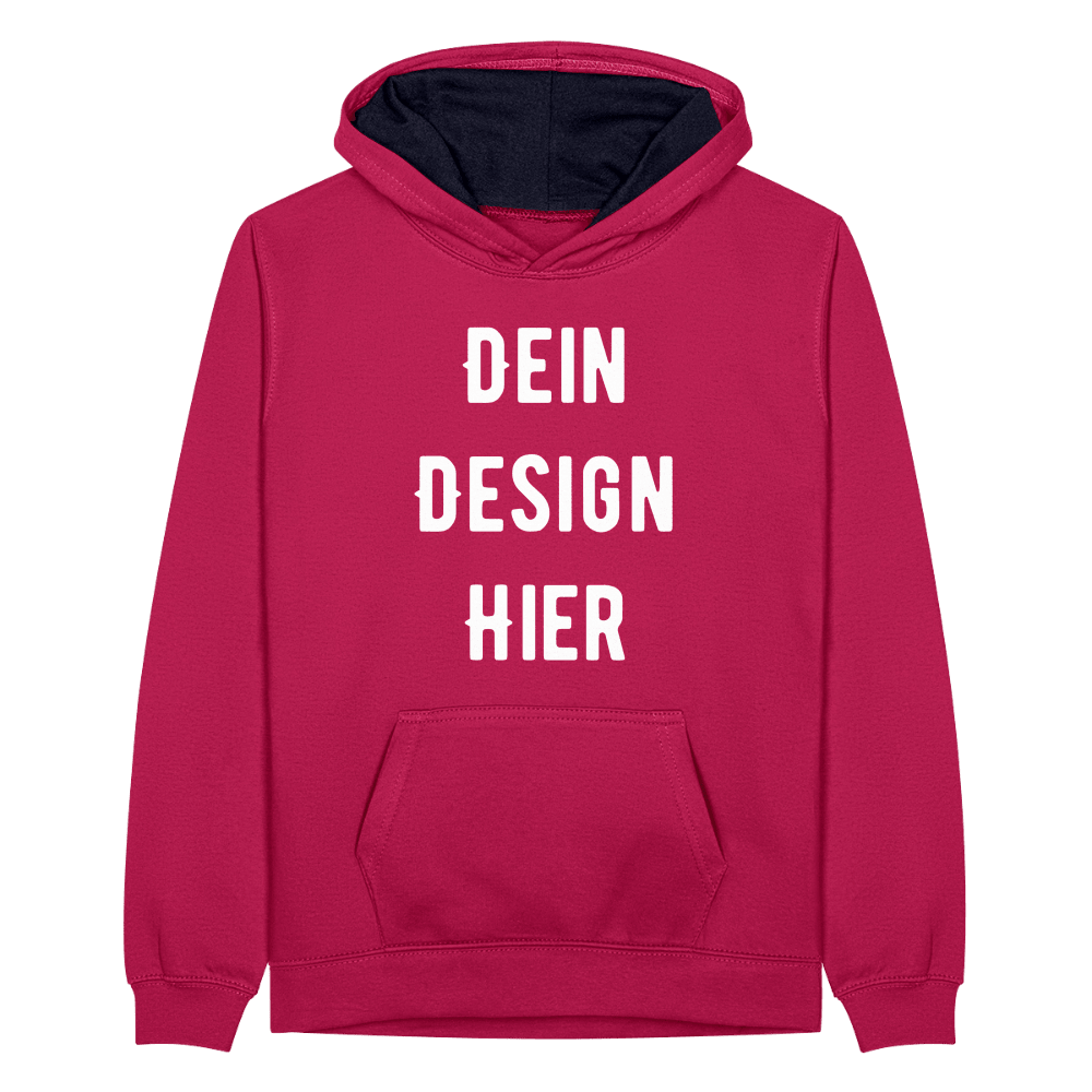 Teenager Kontrast-Hoodie - Pink/Navy
