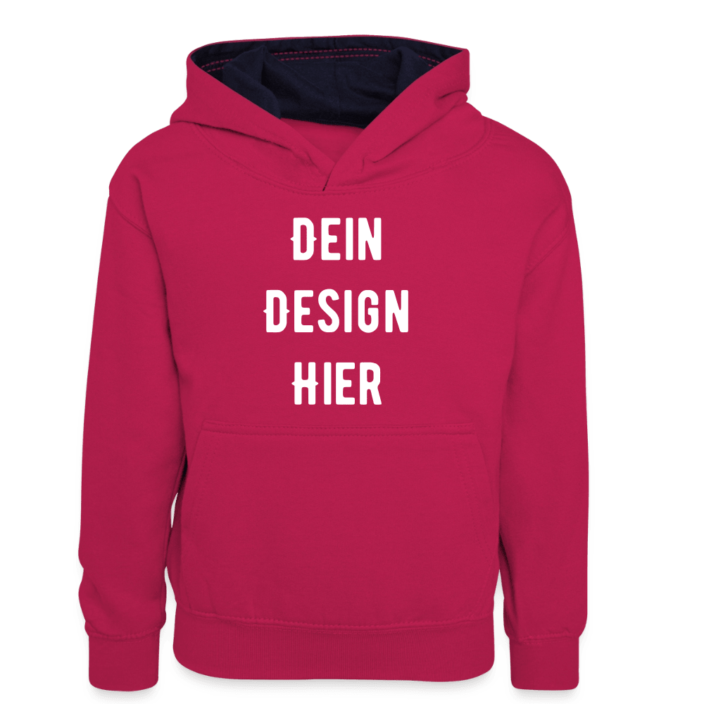 Teenager Kontrast-Hoodie - Pink/Navy