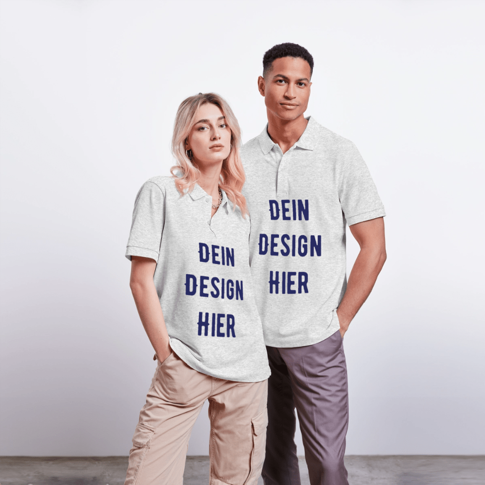 Unisex Bio-Poloshirt PREPSTER - Weiß meliert