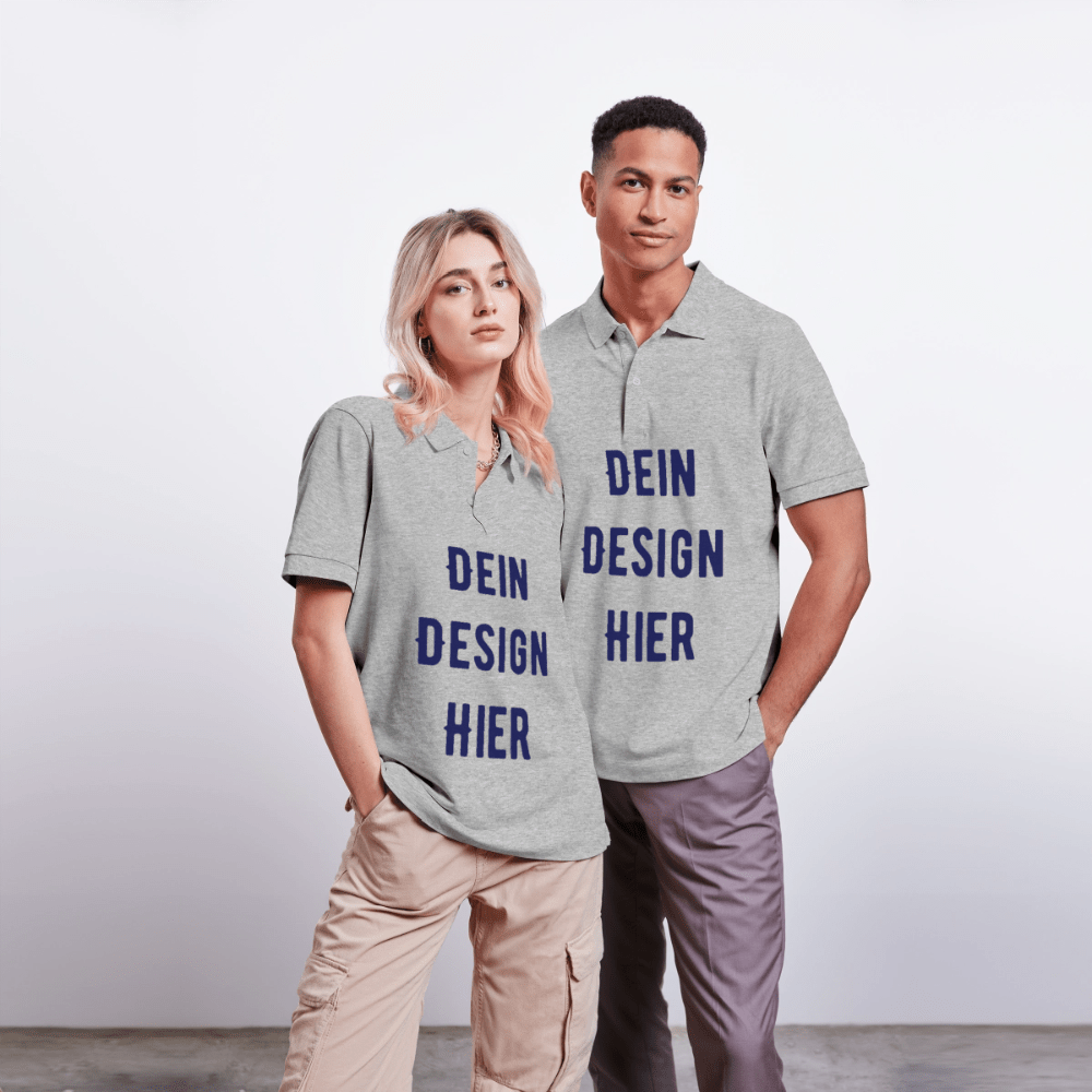 Unisex Bio-Poloshirt PREPSTER - Grau meliert