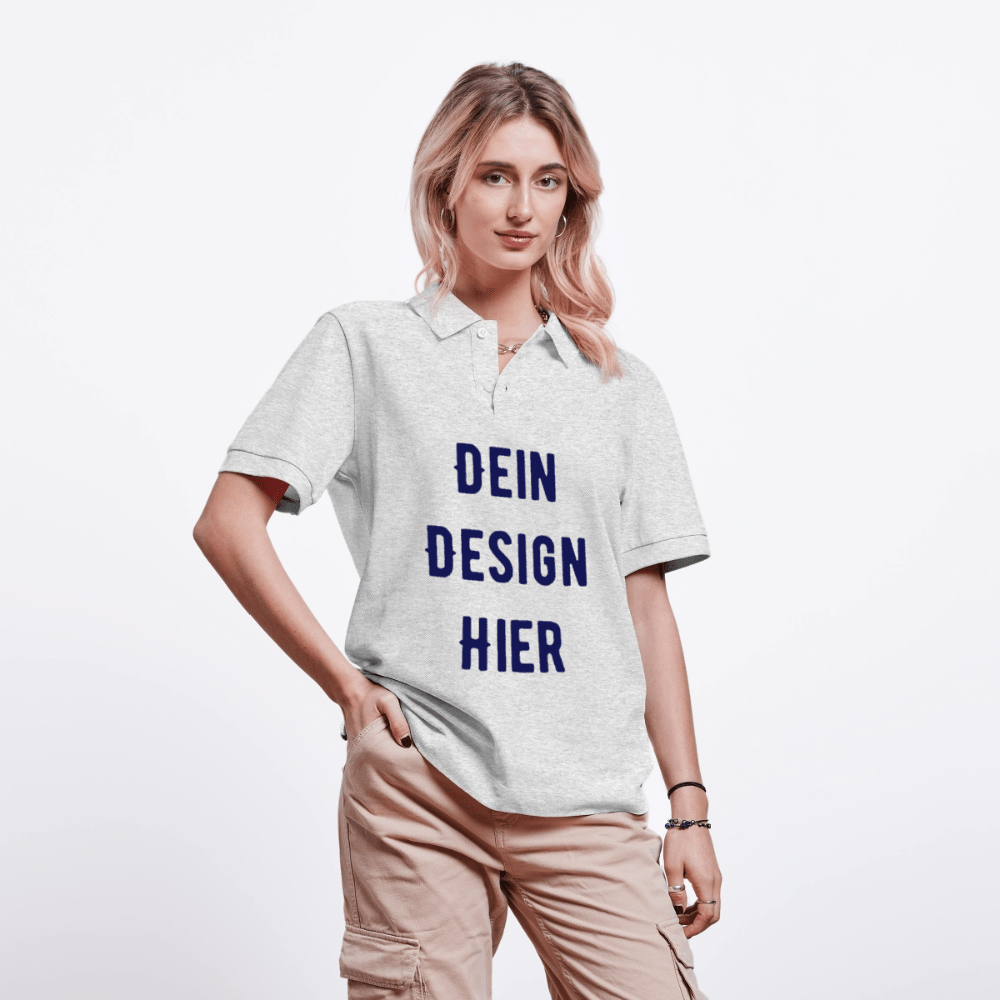 Unisex Bio-Poloshirt PREPSTER - Weiß meliert
