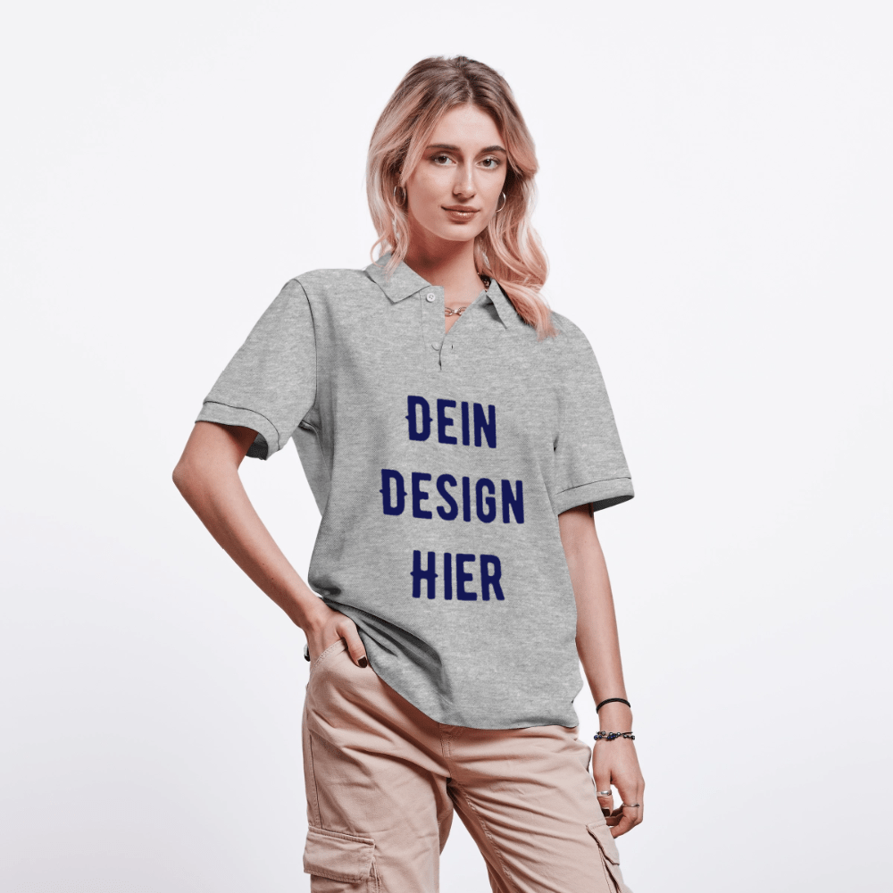 Unisex Bio-Poloshirt PREPSTER - Grau meliert