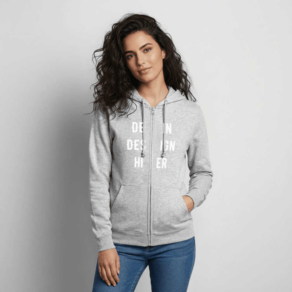 Unisex Kapuzenjacke - Hellgrau meliert