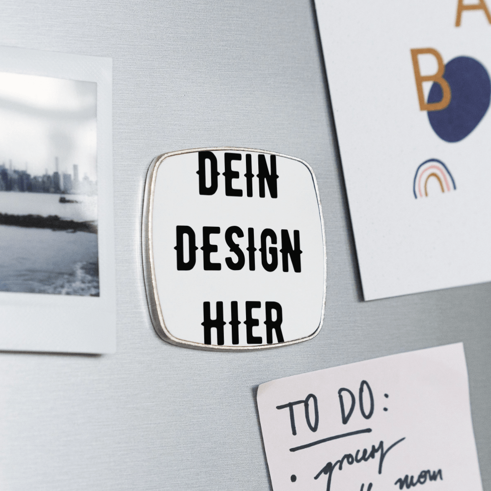 Viereckiger Kühlschrankmagnet - Weiß
